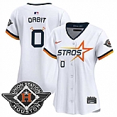 Women's Houston Astros #0 Orbit White 2025 City Connect Limited Stitched Jersey Dzhi,baseball caps,new era cap wholesale,wholesale hats